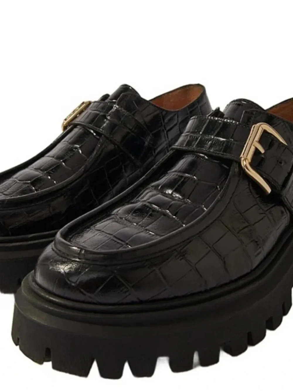 Ferbie Buckled Platform Flats
